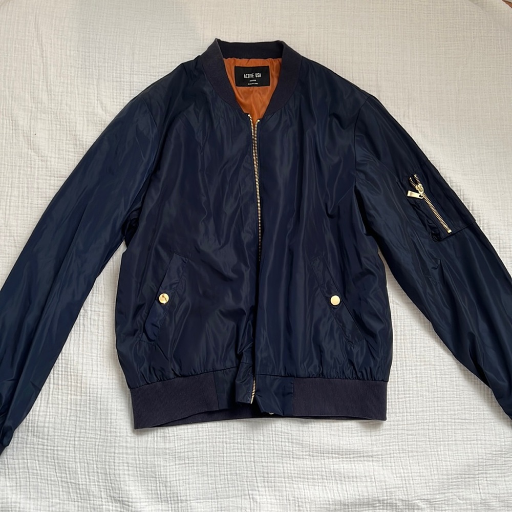 Active USA-Navy Blue Bomber Jacket